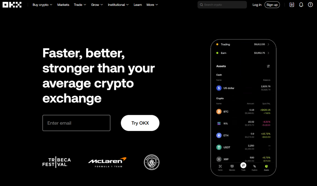 OKX 공식 홈페이지 이미지
